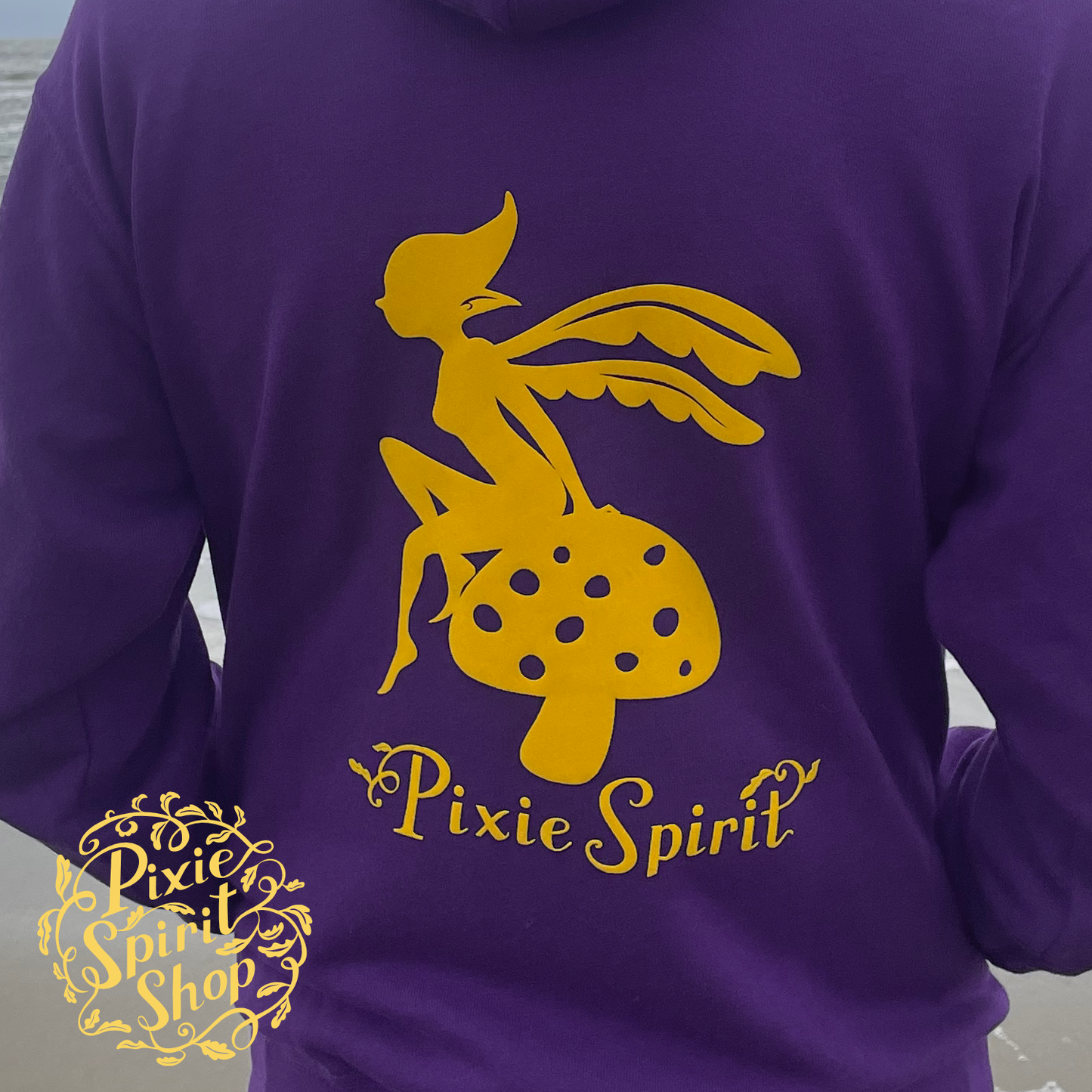 Heren Hoodie - Pixie op paddestoel