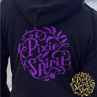 Heren Hoodie -  Logo Pixie Spirit rug paars