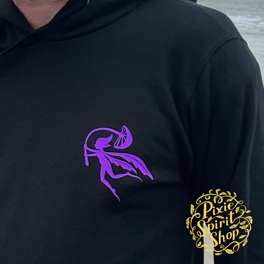 Heren Hoodie -  Logo Pixie Spirit rug paars