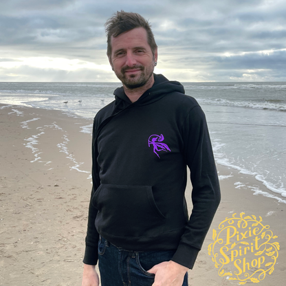 Heren Hoodie -  Logo Pixie Spirit rug paars