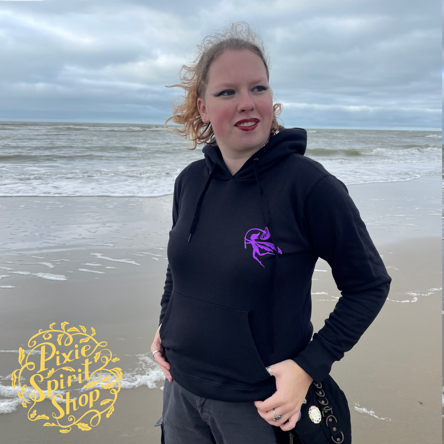 Dames Hoodie - Logo Pixie Spirit rug paars