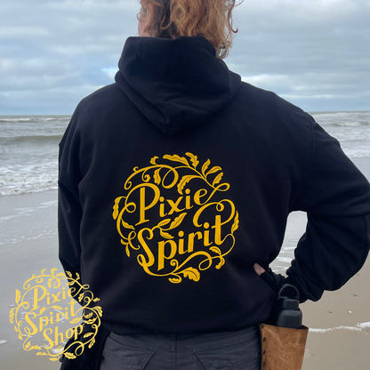 Dames Hoodie - Logo Pixie Spirit rug geel